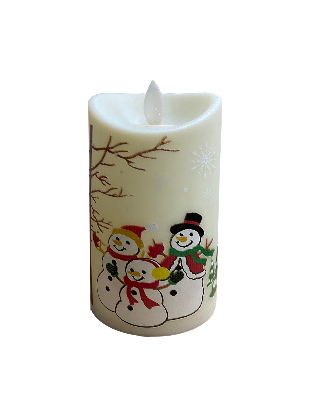 Round Candle - Snowmen