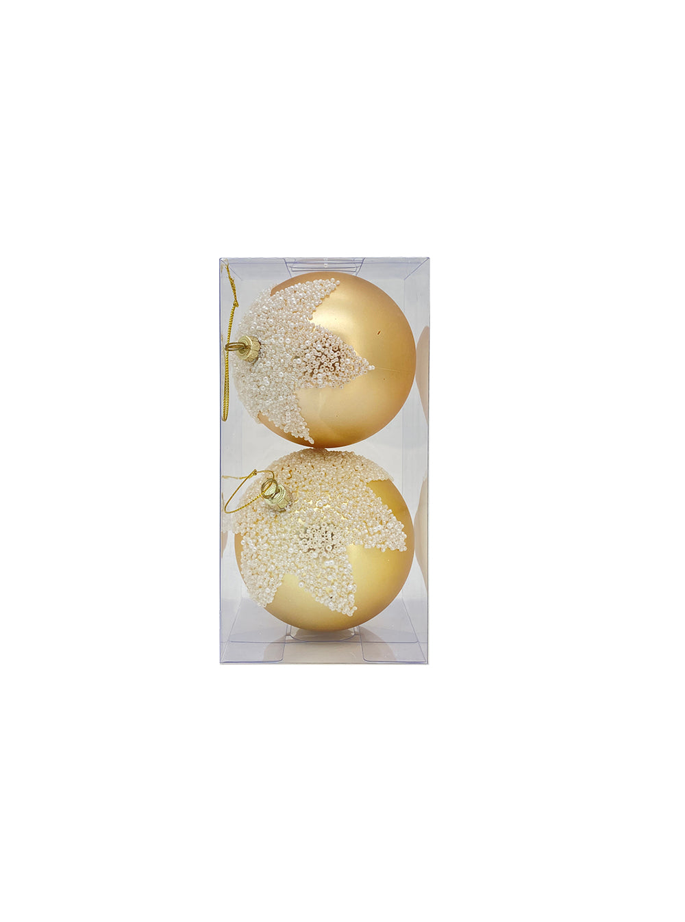 Gold Baubles - 100mm - Set of 2