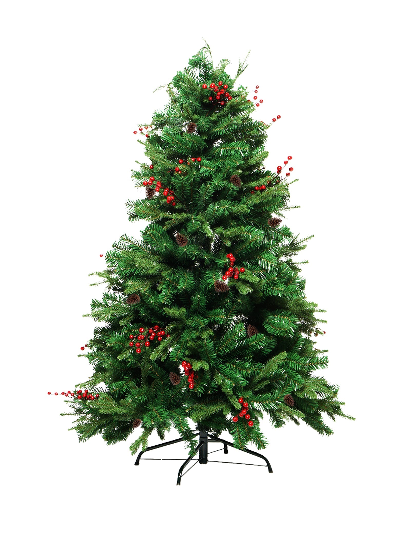 Mixed Christmas Tree with Berries & Pinecones