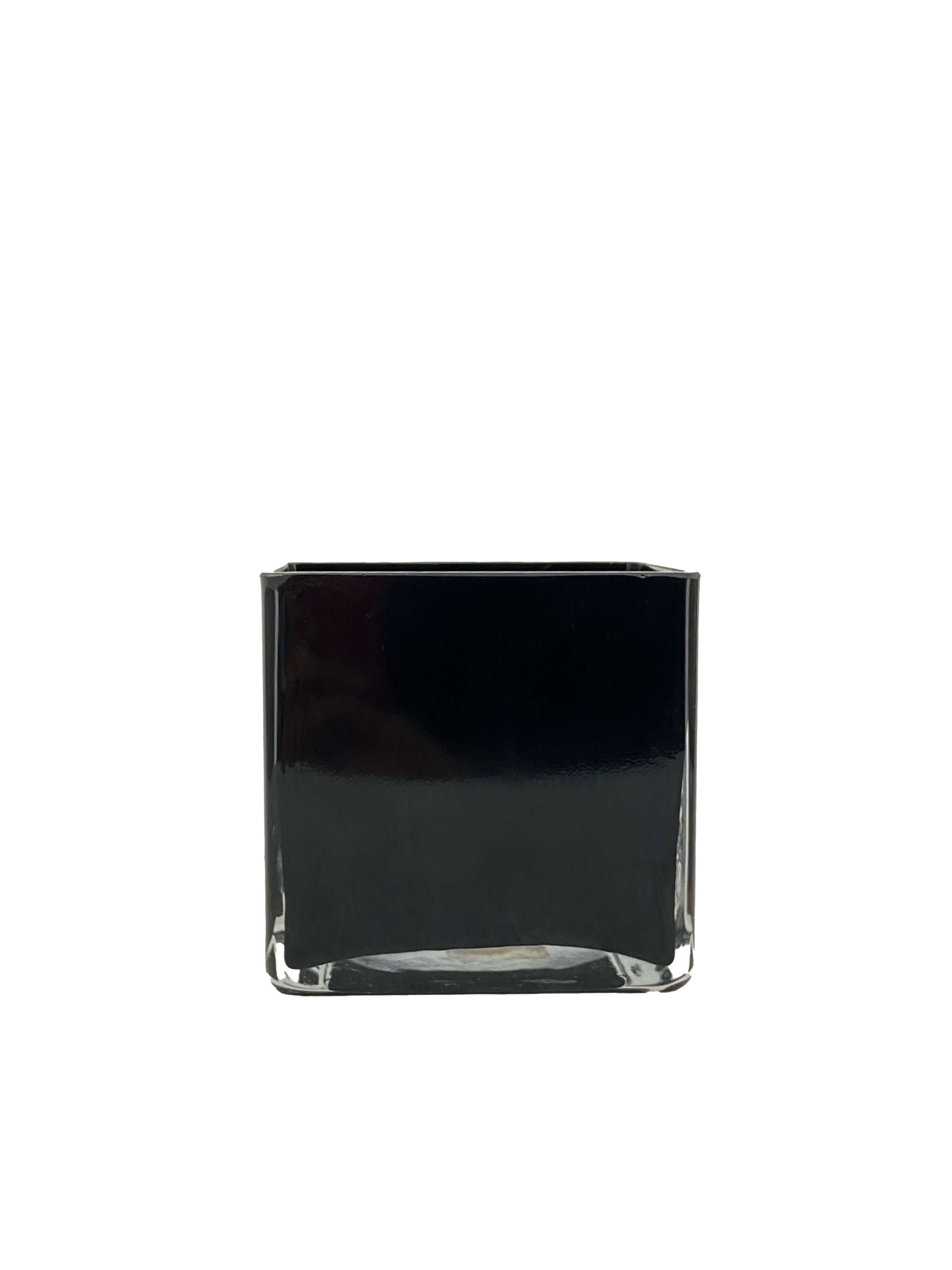 Black Square Glass Pot - 10cm