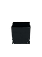 Black Square Glass Pot - 10cm