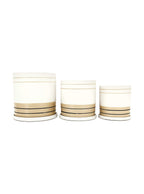 Ceramic Pot 2 Tone White/Yellow - 3 Sizes