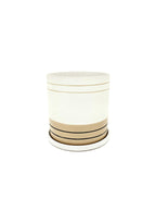 Ceramic Pot 2 Tone White/Yellow - 3 Sizes