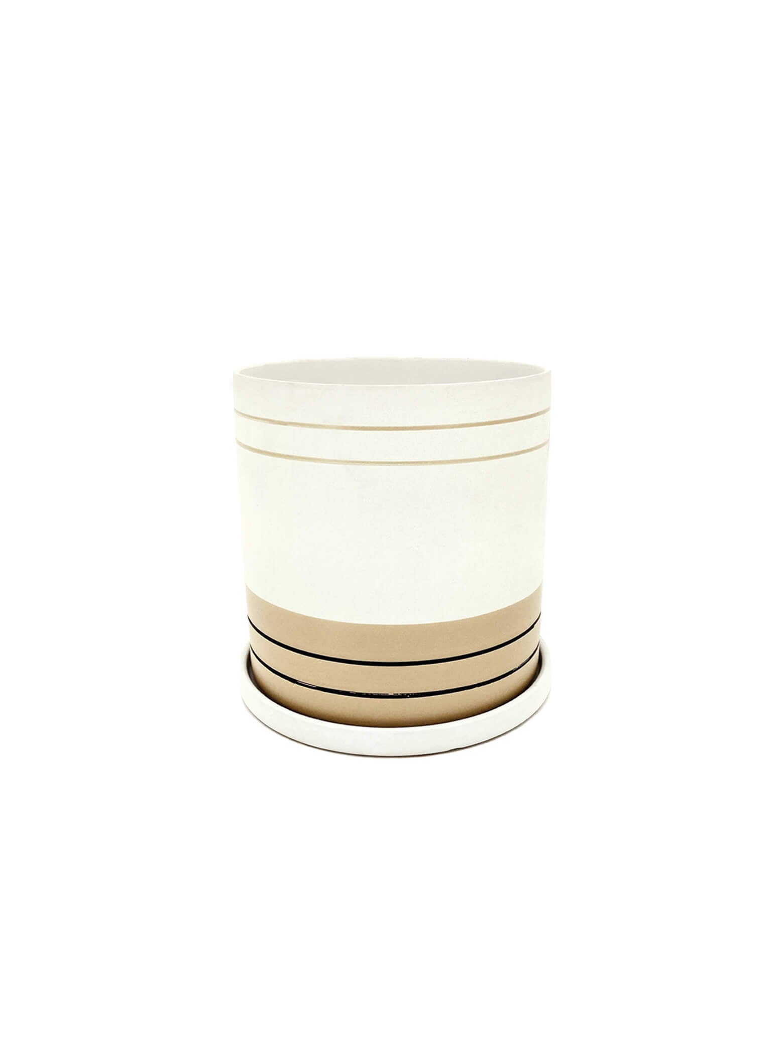 Ceramic Pot 2 Tone White/Yellow - 3 Sizes