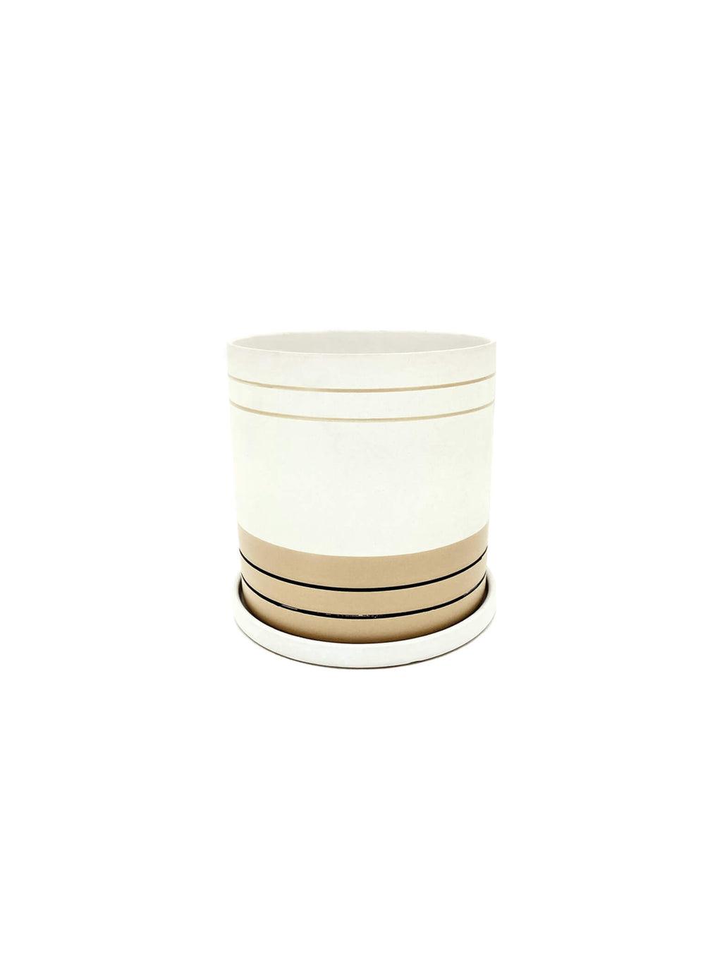Ceramic Pot 2 Tone White/Yellow - 3 Sizes