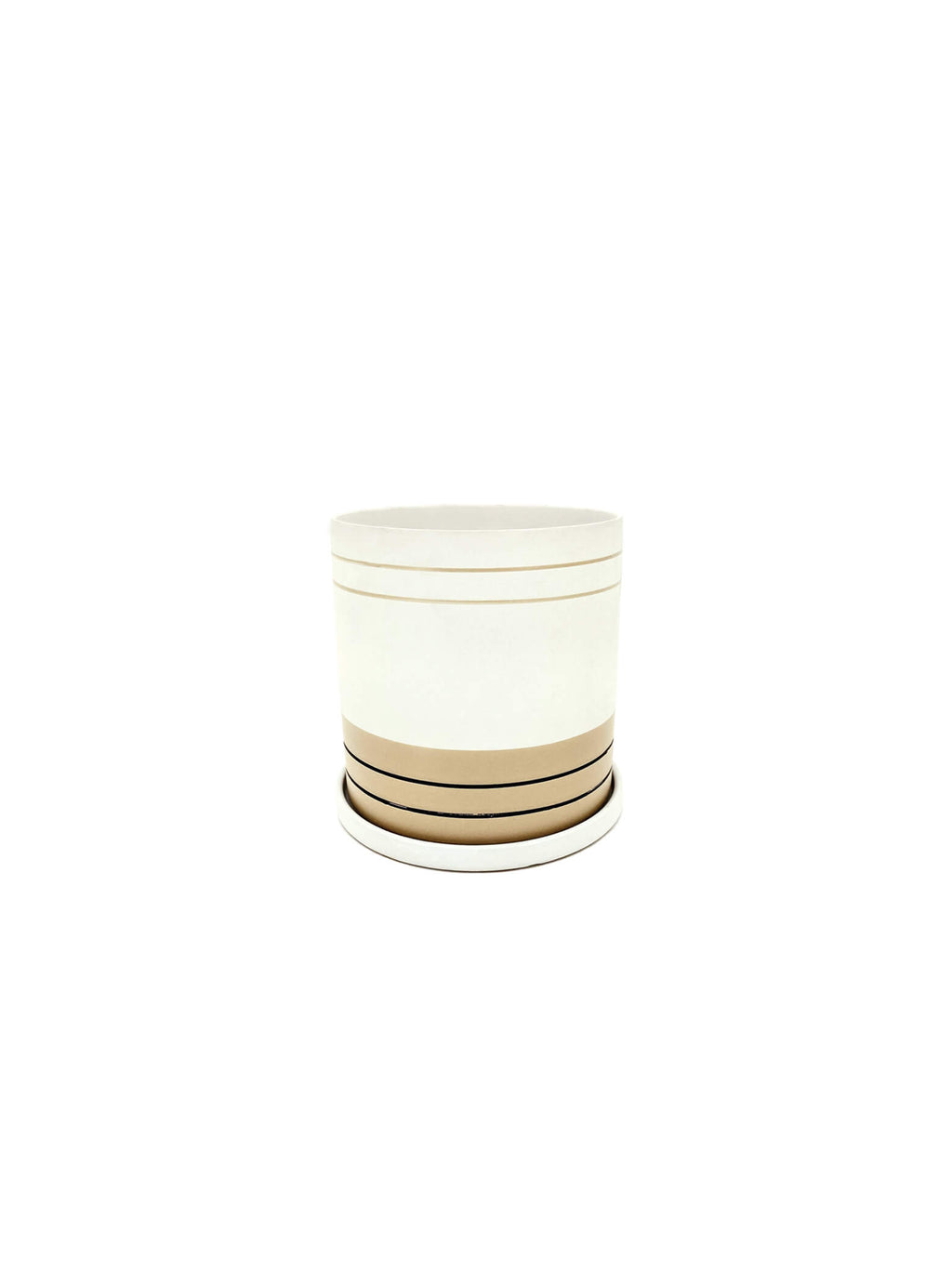 Ceramic Pot 2 Tone White/Yellow - 3 Sizes