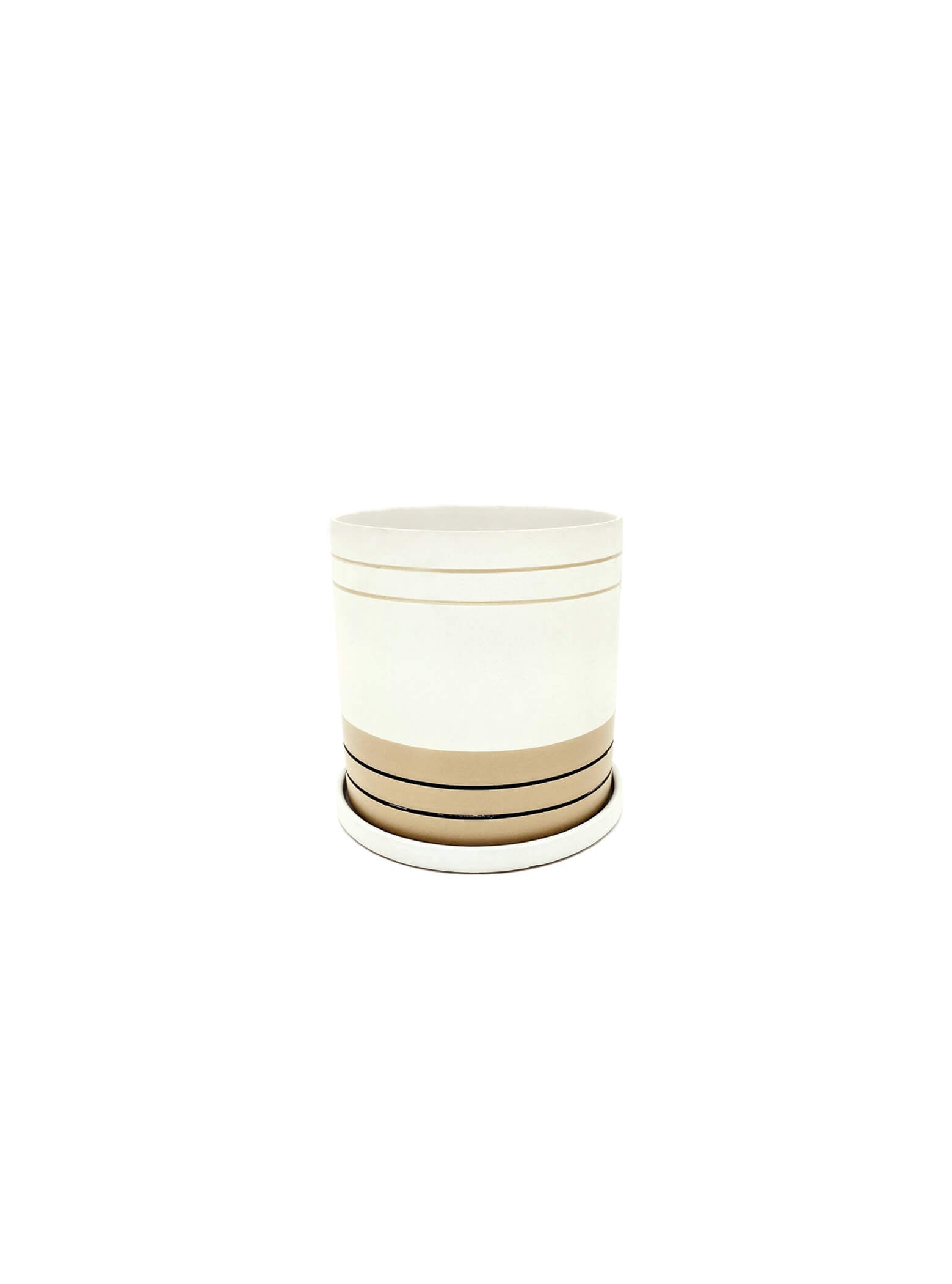 Ceramic Pot 2 Tone White/Yellow - 3 Sizes