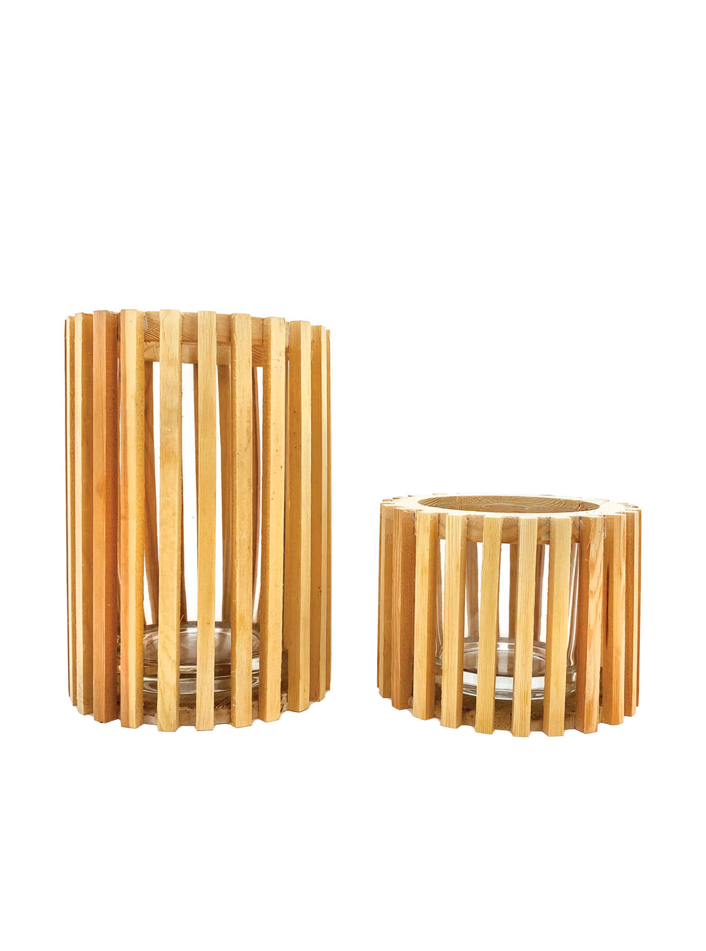 Wooden Cylindrical Vase - 2 Sizes