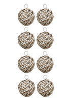 10cm 2-Toned Rattan Bauble - Set of 8