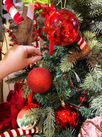 80mm Red Baubles - Set of 6