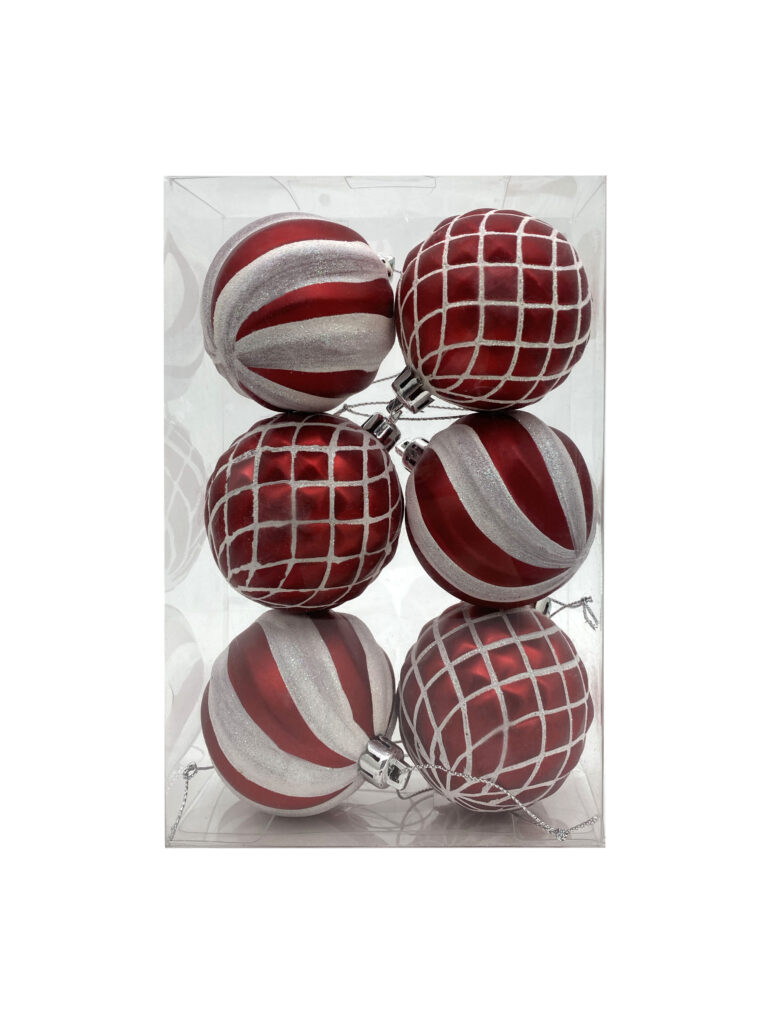 Red & White Bauble Set