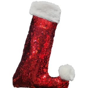POLLYANNA CHRISTMAS Sequined Red Hanging Sock