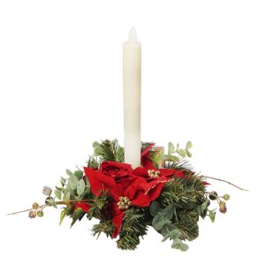 Single poinsettia Candle holder