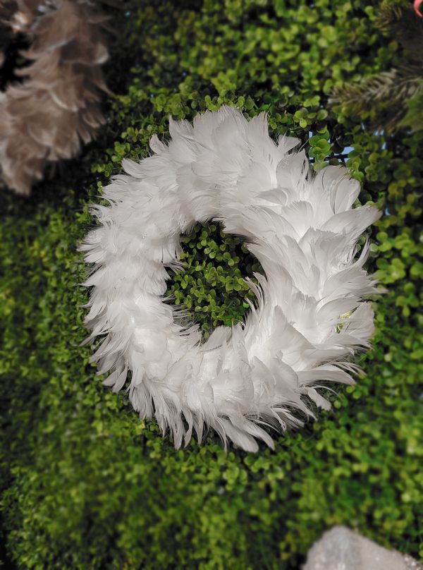 Pollyanna Christmas Wreath White Feather