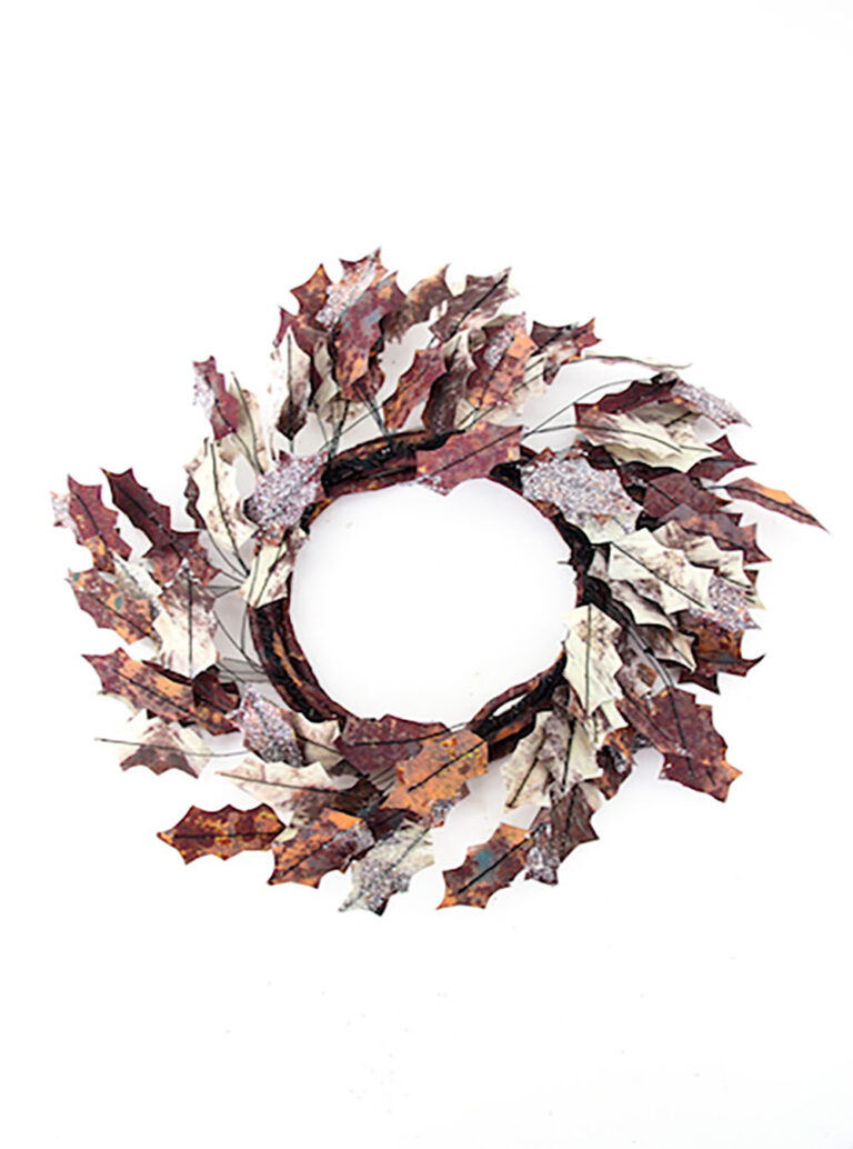 Brown & White Leave Wreath (Pollyanna)