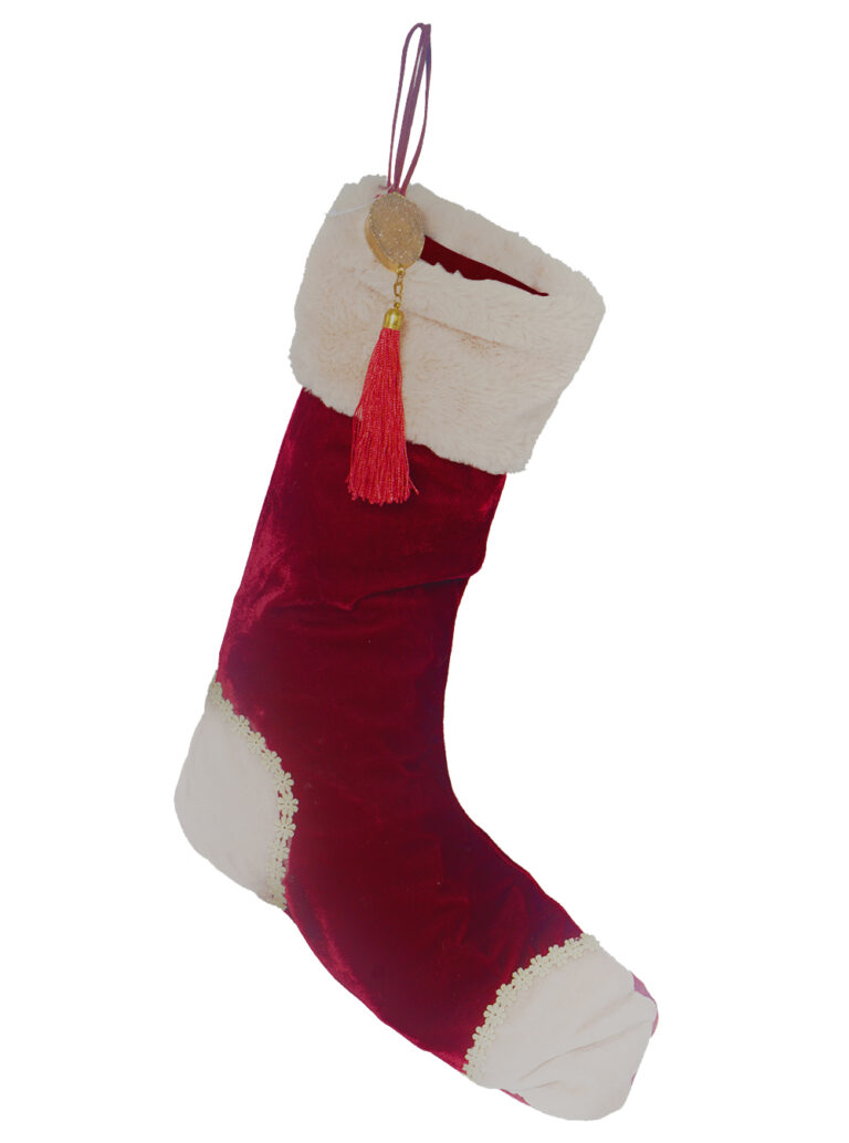POLLYANNA CHRISTMAS Sequined Red Hanging Sock