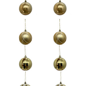 80mm gold bauble set